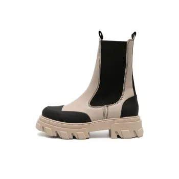 GANNI Cleated Faux leather Chelsea Boots