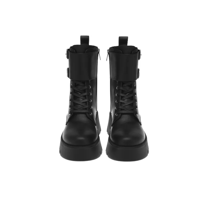 GIANVITO ROSSI Marloe Leather Combat Boots-2