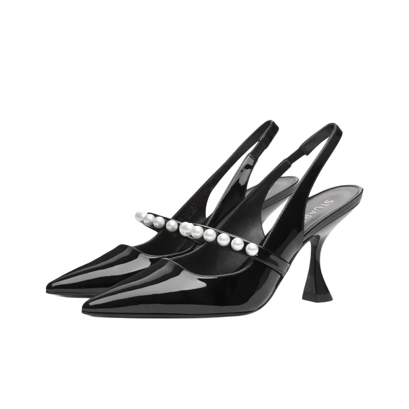 Stuart Weitzman/SW GOLDIE XCURVE 85 SLINGBACK Slim Heel High Heels 8.5cm Women's Black-2