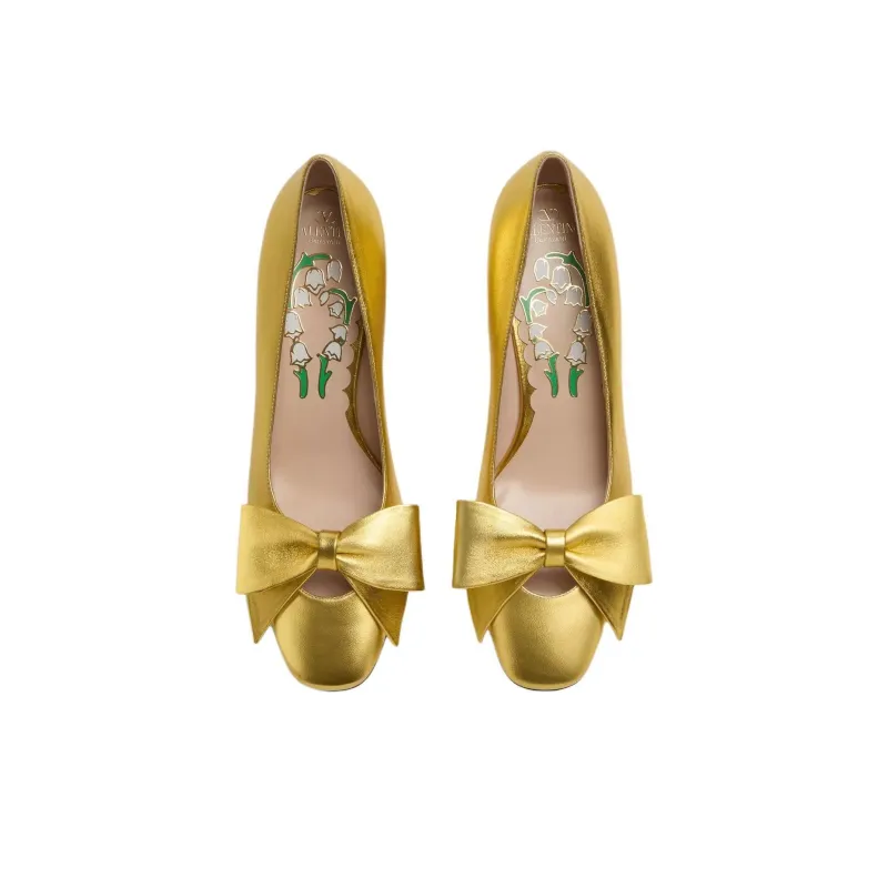 Valentino BOWOW Spool Heel High Heels 4.5cm Women's Yellow-3