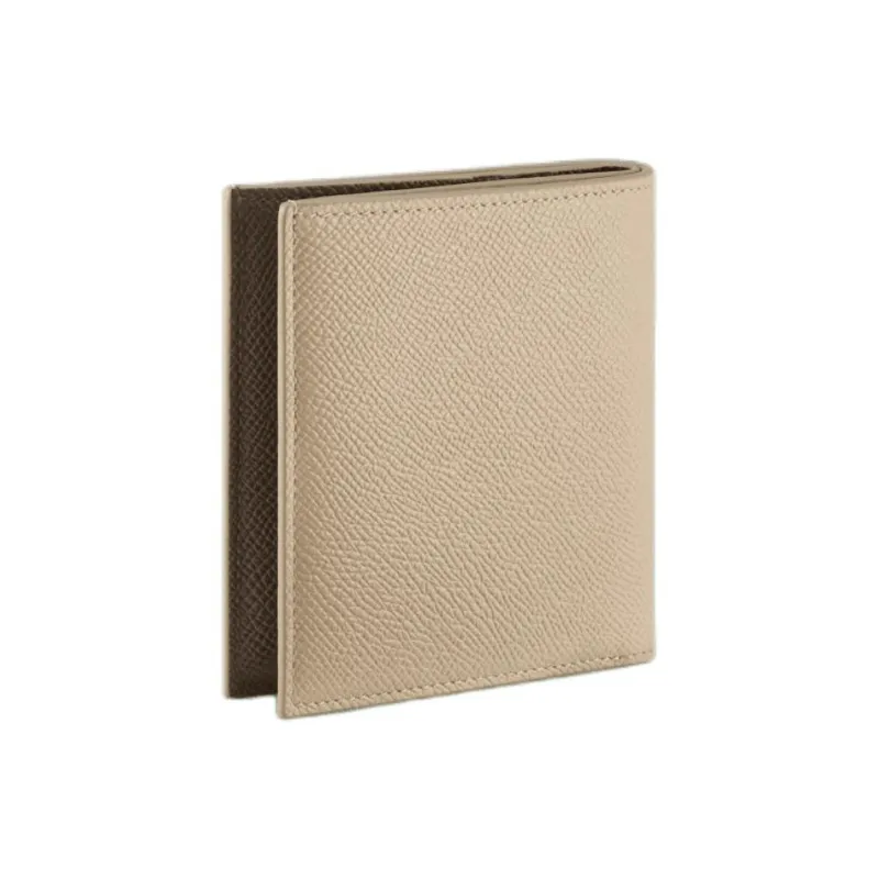 BVLGARI Calfskin Wallet Small Size Men's Ivory-1