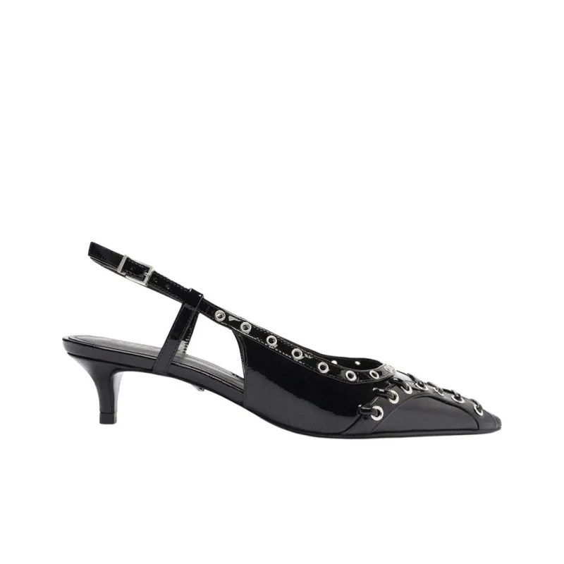 Schutz Ruth Mid Slim Heel High Heels 4cm Women's Black-1