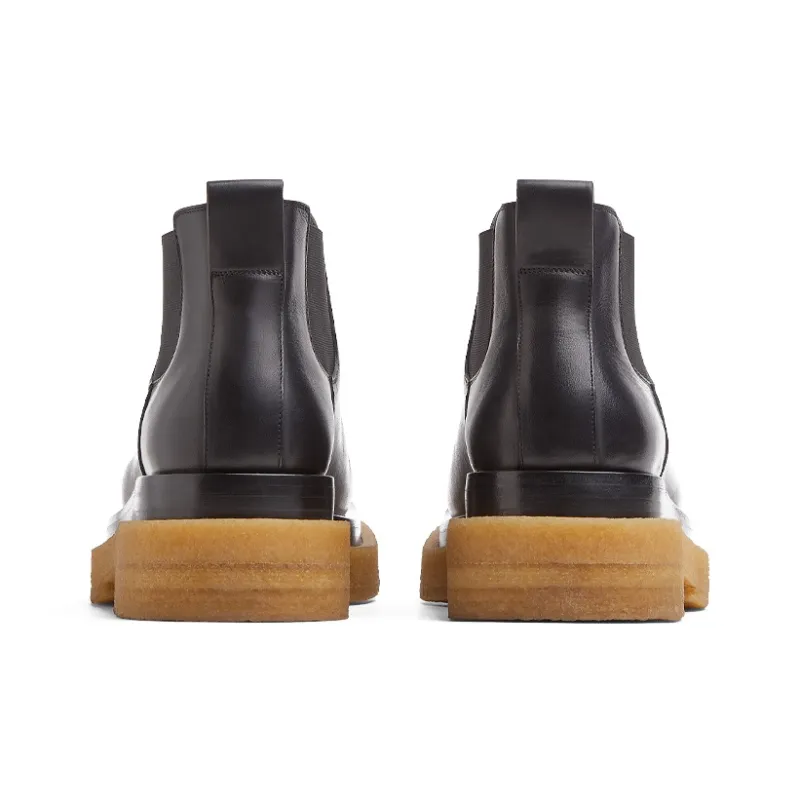 Bottega Veneta Lug Cropped Chelsea Boot Black Gum-4