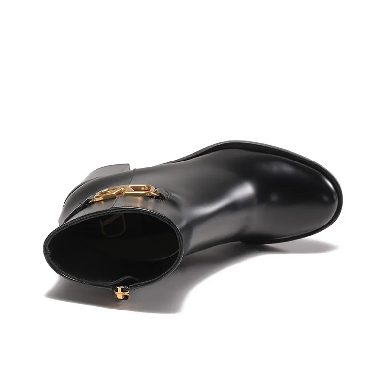 Valentino VLogo Plaque Heeled Ankle Boots Women's-4