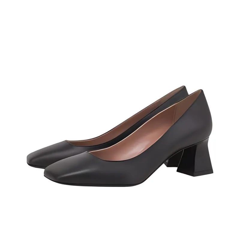 Pollini Nina Block Heel High Heels 5.5cm Women's Black-2