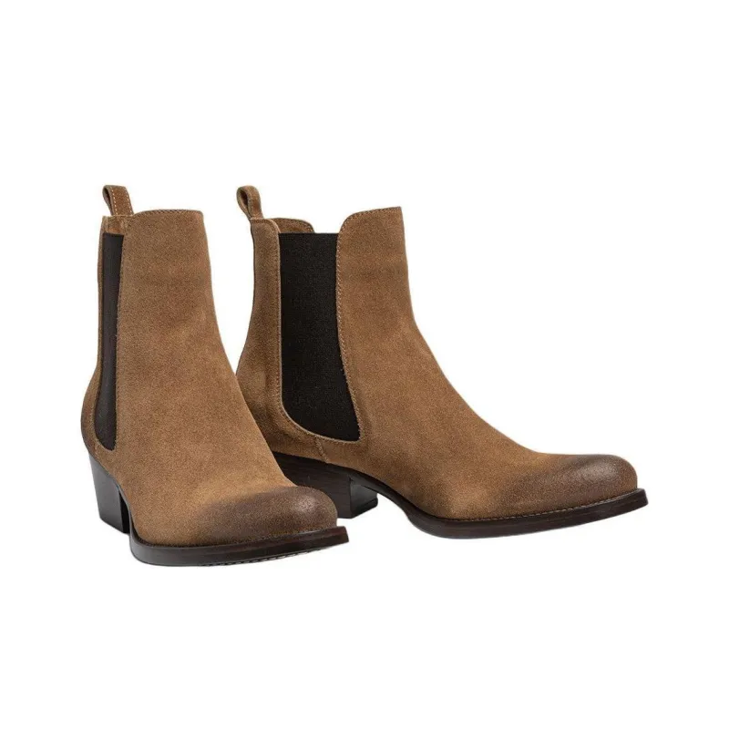 SARTORE Sr4210 Short Chelsea Boots 4.5cm Women's Light Brown-4