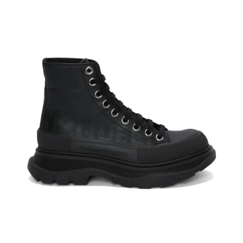 Alexander McQueen Tread Slick Boot Graffiti Black Black Women's-1