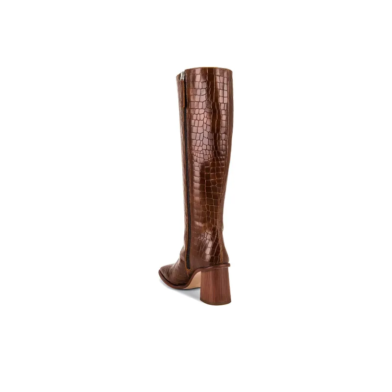 ALOHAS Knee high Boots 7cm Women's Brown-4