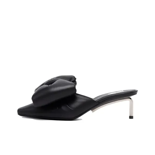 OFF-WHITE Allen Padded-bow Leather High-heel Mules
