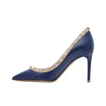 Valentino Rockstud Slim Heel High Heels 7.6cm Women's Blue