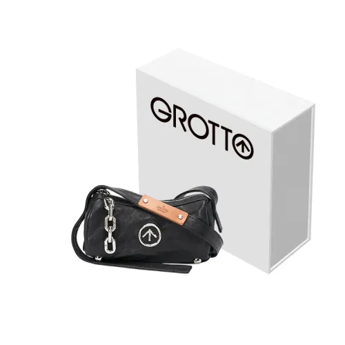 GROTTO Sheepskin Crossbody Bag Shoulder Bag Mini Unisex Black Stone