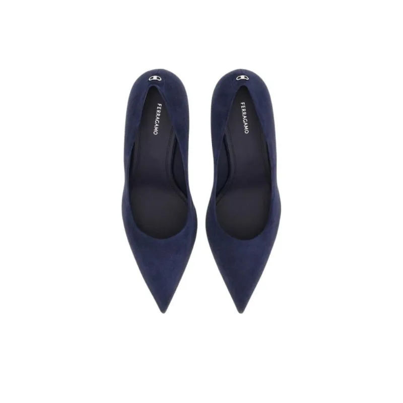 FERRAGAMO High Heels 7cm Women's Dark Blue-3