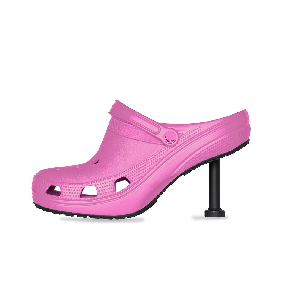 Pink high heel crocs on sale