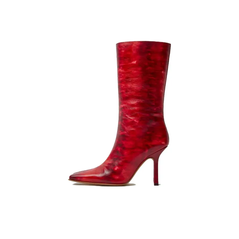 MIISTA Ankle Boots 10cm Women's Red-0