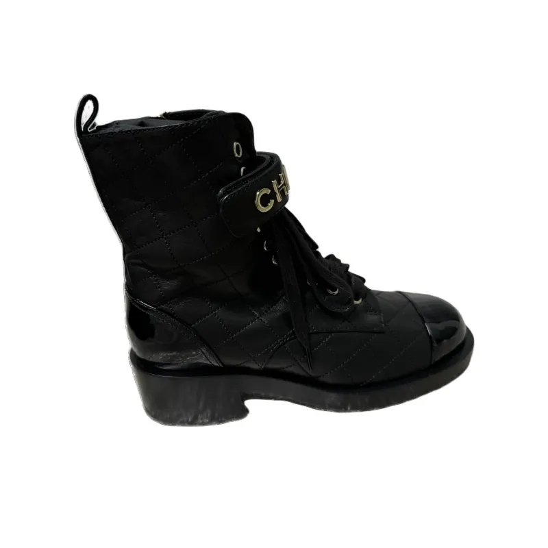 CHANEL Short Martin Boot Women's Black-1