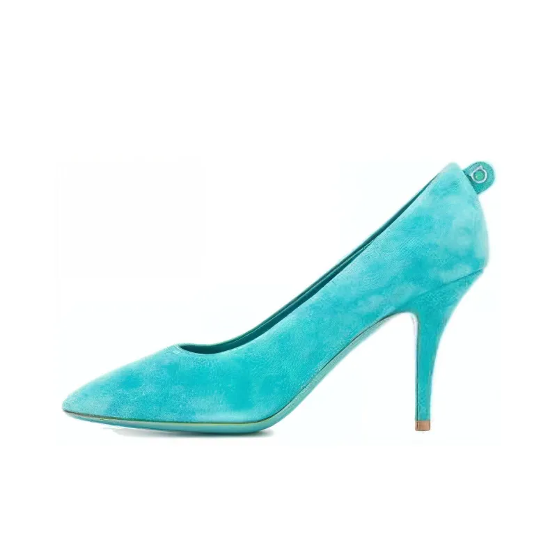 FERRAGAMO Slim Heel High Heels 8.5cm Women's Blue-0