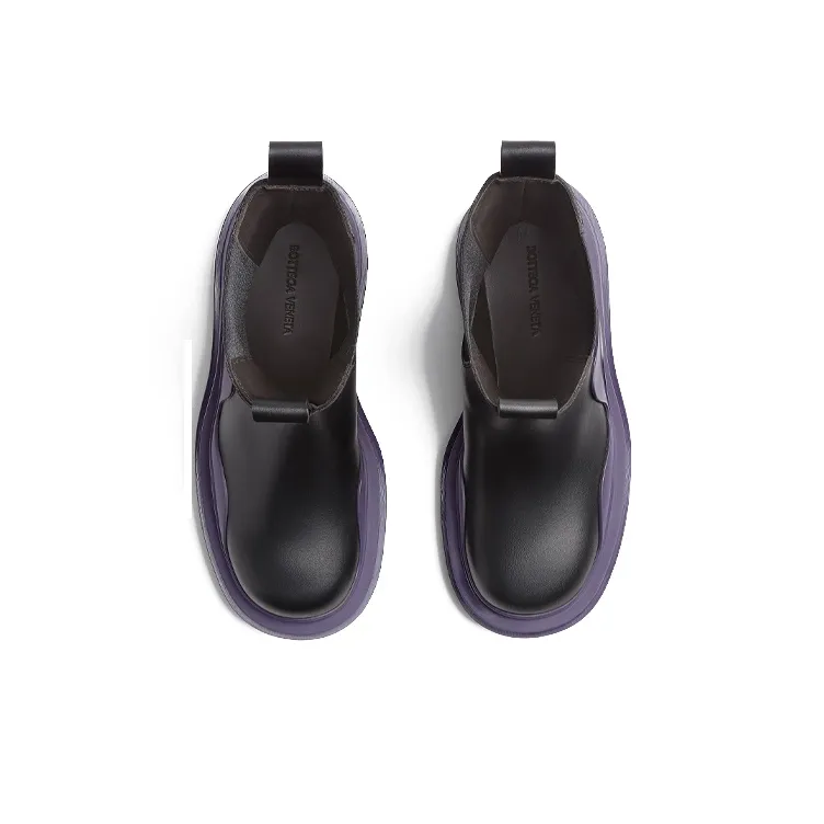 Bottega Veneta Tire Chelsea BV Tire Crew Chelsea Boots Women's Black Purple-2