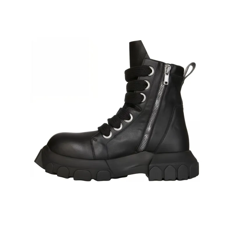 RICK OWENS Lido Jumbo Laced Bozo Tractor Black - POIZON