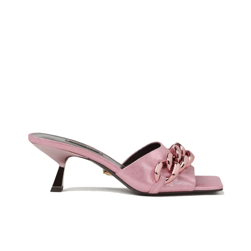 FANSIZHE Spool Heel High Heels 5.5cm Women's Pink-1