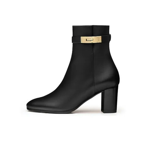 HERMES Saint Germain Ankle Boots Women's Black