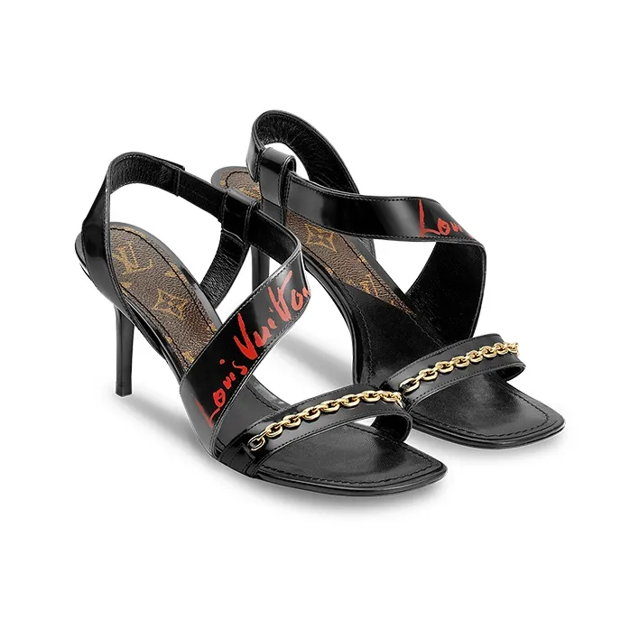 LOUIS VUITTON Grace Slim Heel High Heels Women's Black-2