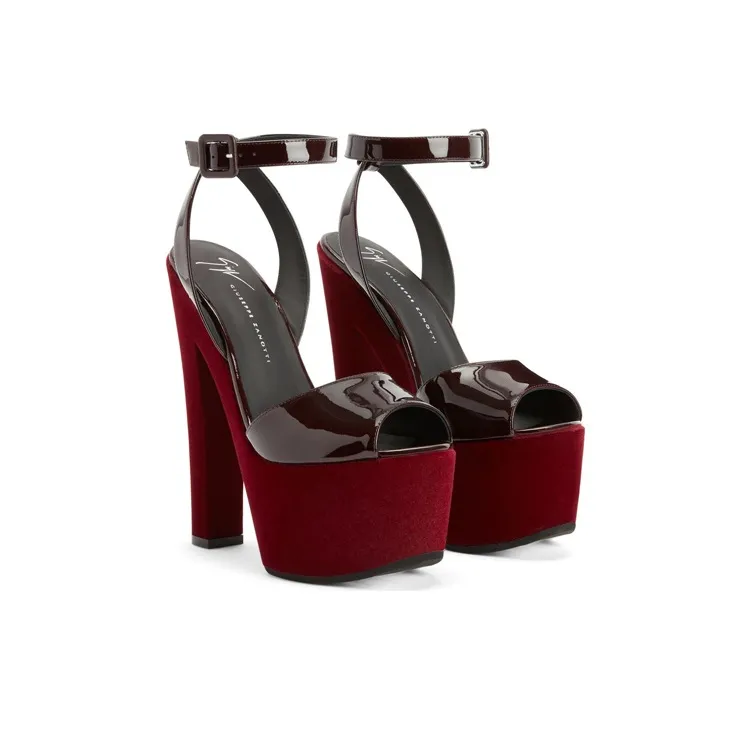 Giuseppe Zanotti/GZ Tarifa Cone Heel Strap Sandals Women's Burgundy-3