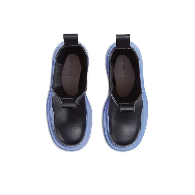 Bottega Veneta Tire Chelsea Boots Women's Black Blue-3