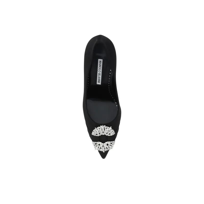 MANOLO BLAHNIK Maida Embellished Satin Pumps-4