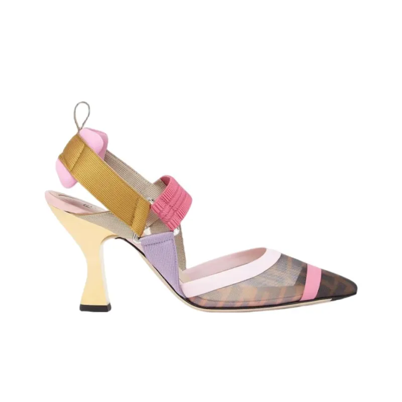 FENDI Colibri Slim Heel High Heels Women's Brown-1