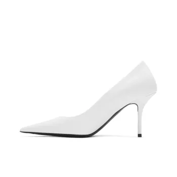 Balenciaga Slim Heel High Heels 3.25cm Women's White