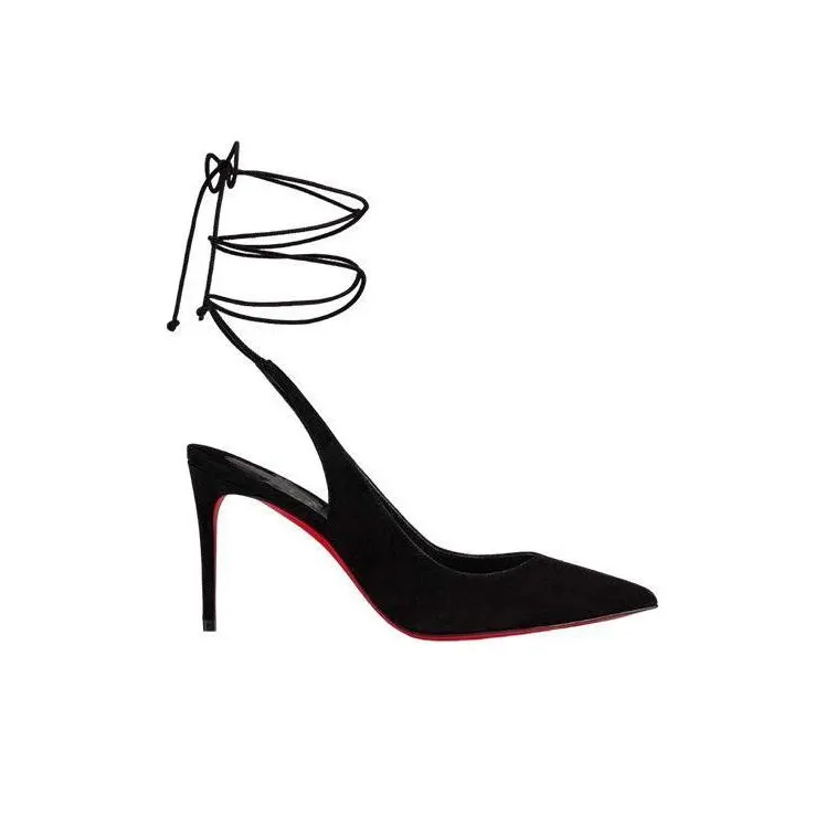Christian Louboutin Pointed Toe Lace-Up Pumps-1