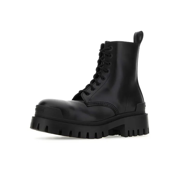 Balenciaga Strike Lace Up Boots 'Black Lambskin' Women's-1