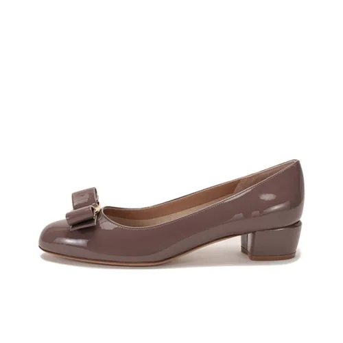 FERRAGAMO Bow-detail Block-heel Pumps