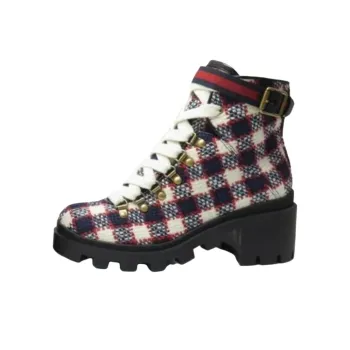 GUCCI Ankle Boots Women's White Red Blue