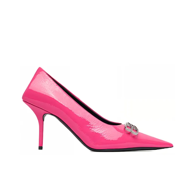 Balenciaga Square Knife Slim Heel High Heels Women's Pink-1