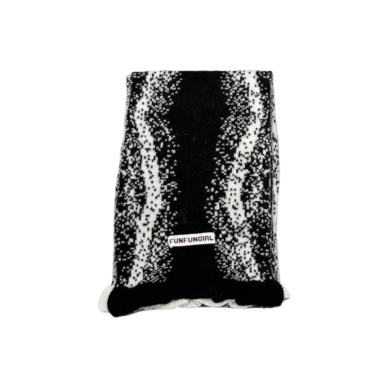PISHUSHU Wool Blend Knit Scarves Unisex-0