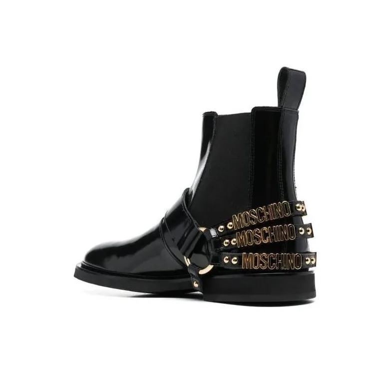 MOSCHINO Stivali Nero Short Chelsea Boots Men's Black-3