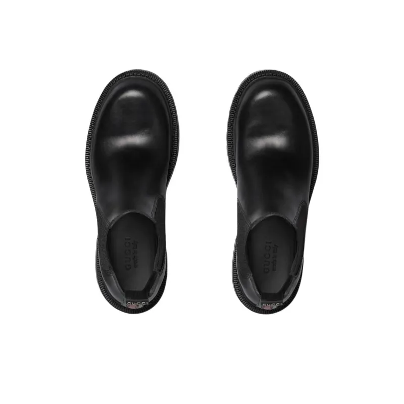 GUCCI Short Chelsea Boots Men's Black-4