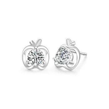 Lao Feng Xiang S999 Silver Sterling Silver Stud Earrings Women's