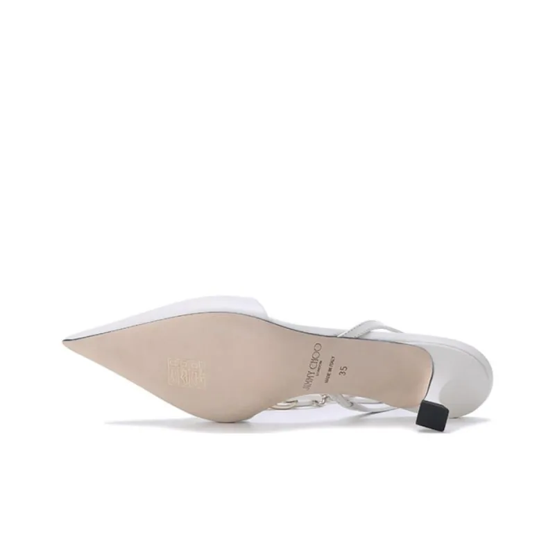 Jimmy Choo Slim Heel High Heels Women's Ivory White-5