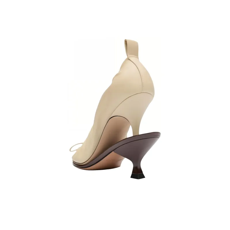Jacquemus Les Doubles Ballerines Slim Heel High Heels 11cm Women's Ecru-4