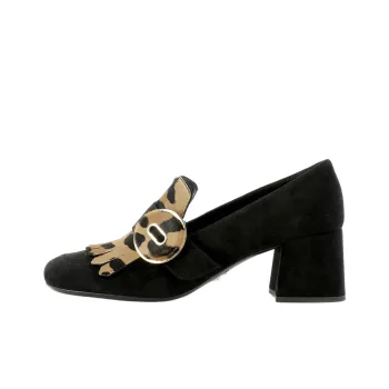 PRADA Chunky Heel High Heels 5.5cm Women's Black Brown