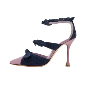MANOLO BLAHNIK Smyrna Irregular Heel High Heels 10.5cm Women's Purple