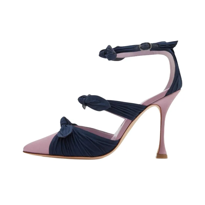 MANOLO BLAHNIK Smyrna Irregular Heel High Heels 10.5cm Women's Purple-0