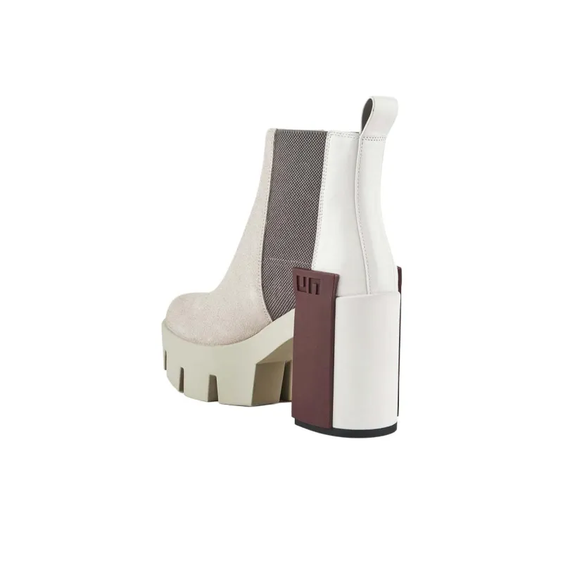 UNITED NUDE Grip II Short Chelsea Boots 10cm Women's White-3