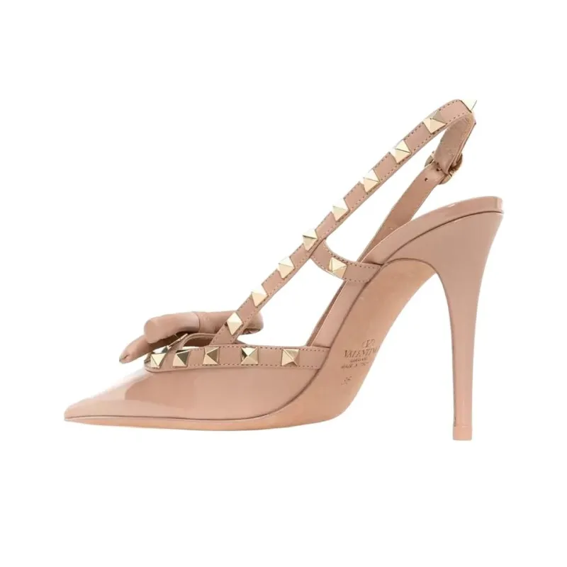Valentino Gravani Rockstud Bow Pointed Toe Pumps-3