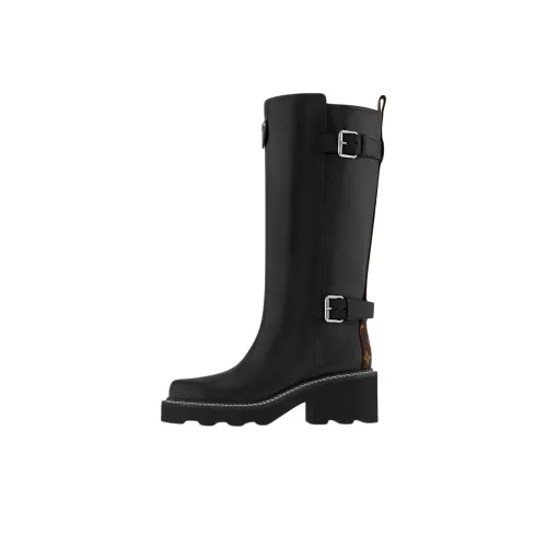 LOUIS VUITTON Beaubourg Knee high Boots 4cm Women's Black