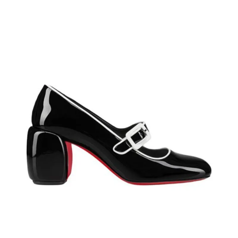 CL Minny Chunky Heel High Heels 7cm Women's Black-1