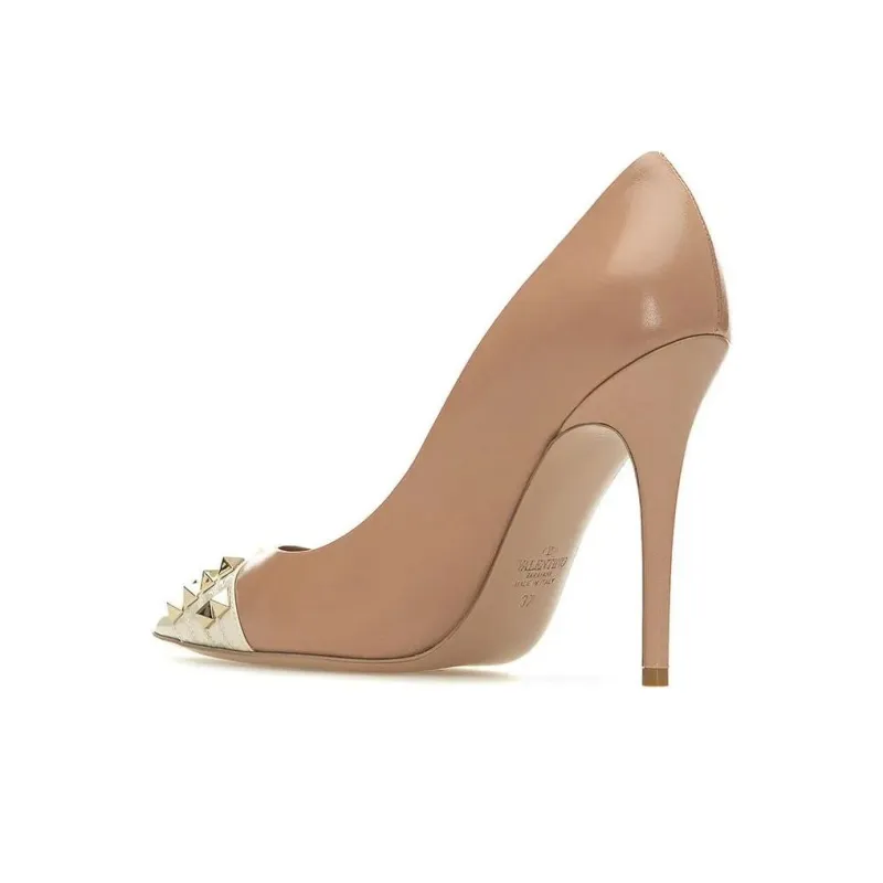 Valentino Slim Heel High Heels 11cm Women's Brown-4