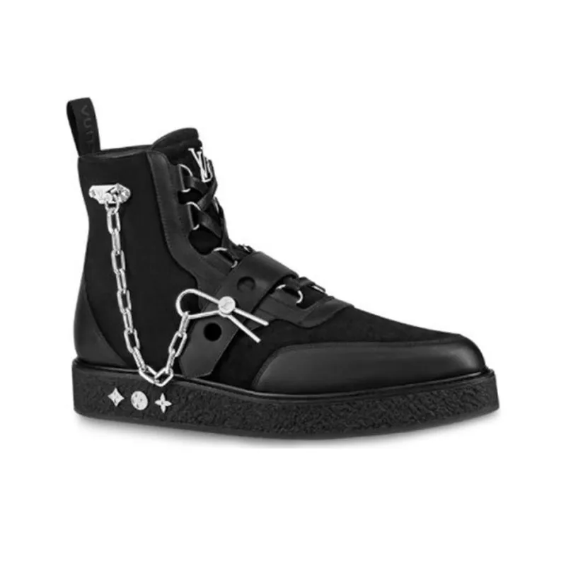 LOUIS VUITTON Lv Creeper Ankle Boots 'Black'-1